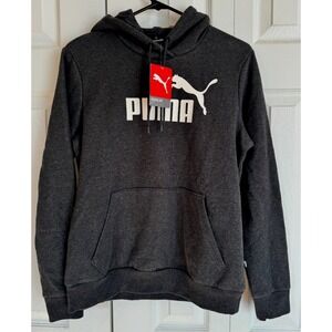NEW PUMA Essential Logo Hoodie Dark Gray Heather Women's Size Medium